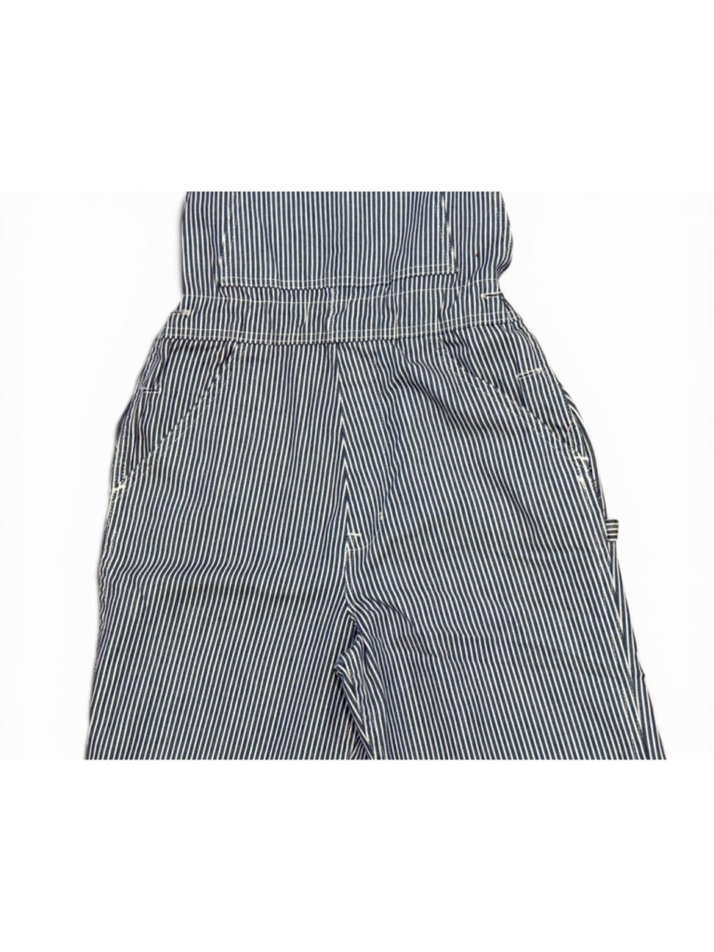 Vtg 70s Sears JR Bazaar Womens Hickory Stripe Overalls Railroad Denim Bibs Sz S - Picture 5 of 11